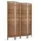 Room Divider, 4‑Panel Privacy Screen, Foldable Partition, Brown