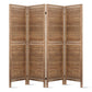 Room Divider, 4‑Panel Privacy Screen, Foldable Partition, Brown