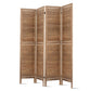 Room Divider, 4‑Panel Privacy Screen, Foldable Partition, Brown