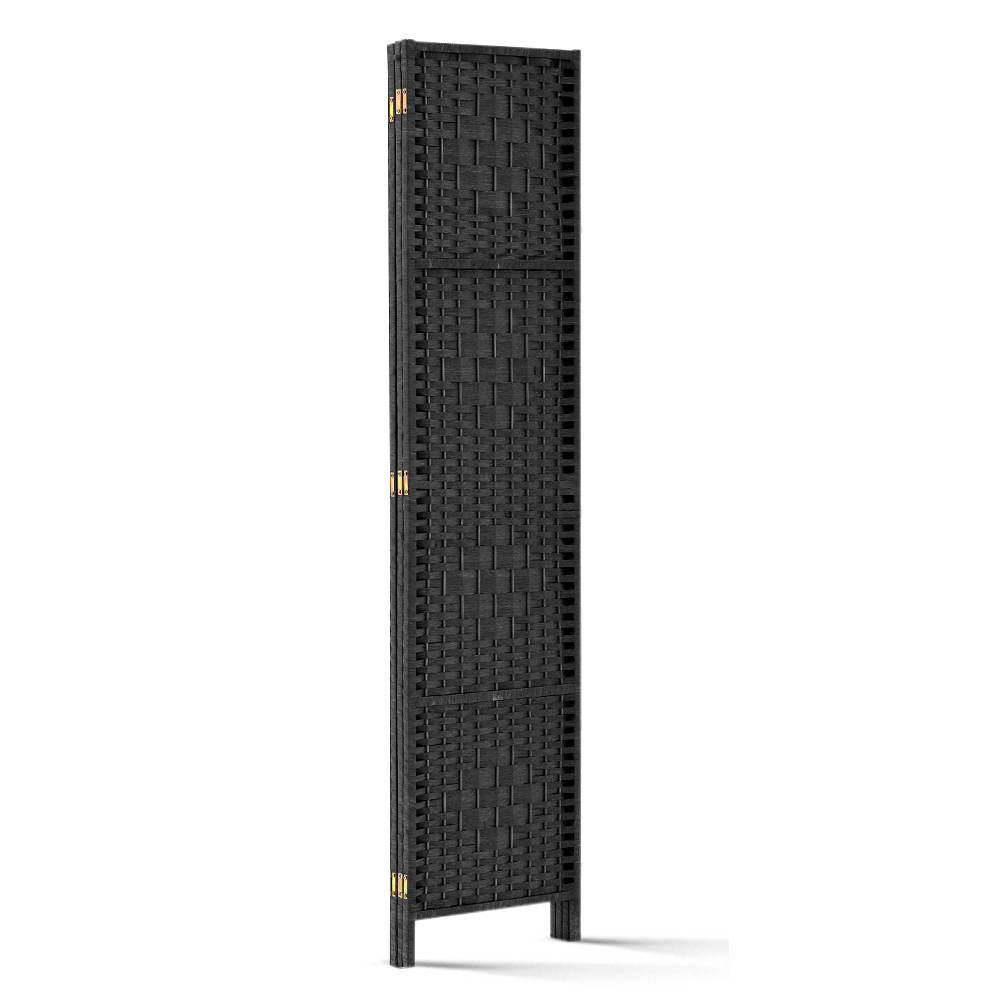 Room Divider Screen 3-Panel 123x170CM Woven - Black