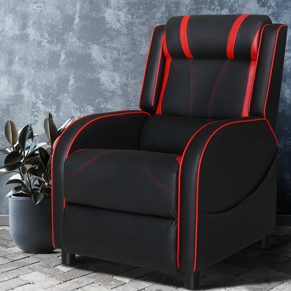 Black leather lounge armchair