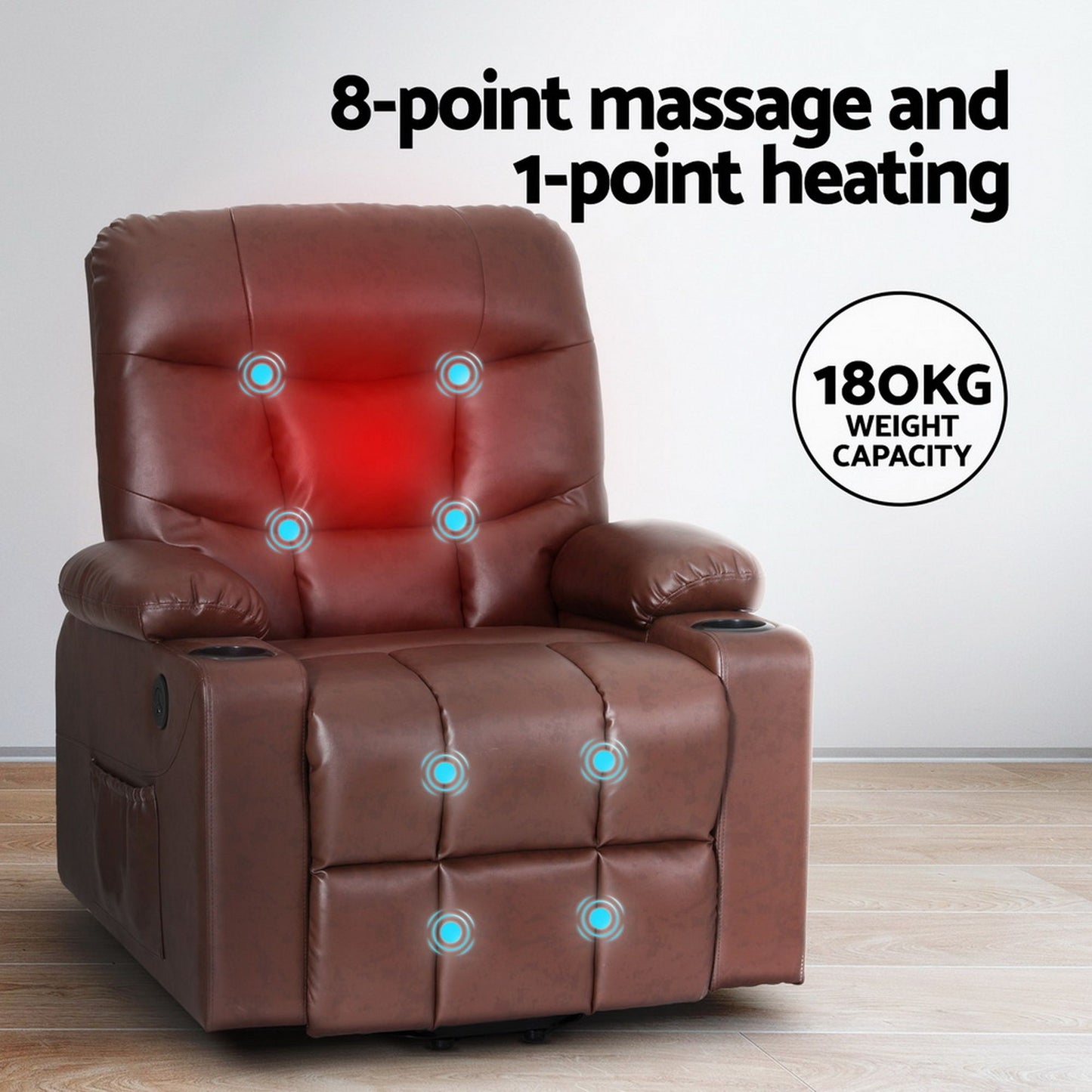 Chair Lift Assist Heated Massage Leather Claude Recliner