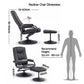 Artiss Recliner with Ottoman 360-Degree Swivel Recliner Chair and Ottoman Set PU Leather Black