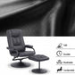 Artiss Recliner with Ottoman 360-Degree Swivel Recliner Chair and Ottoman Set PU Leather Black