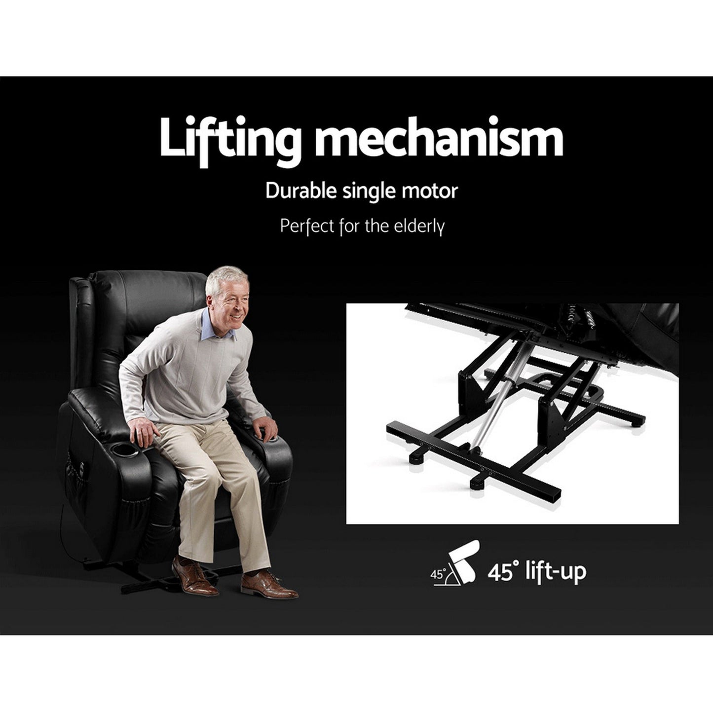 Electric recliner lifting mechanism diagram