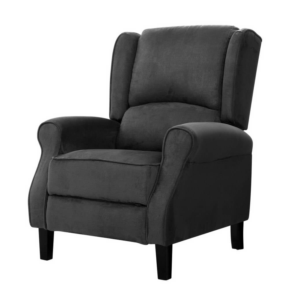 Black accent chair with cushioned seat and backrest