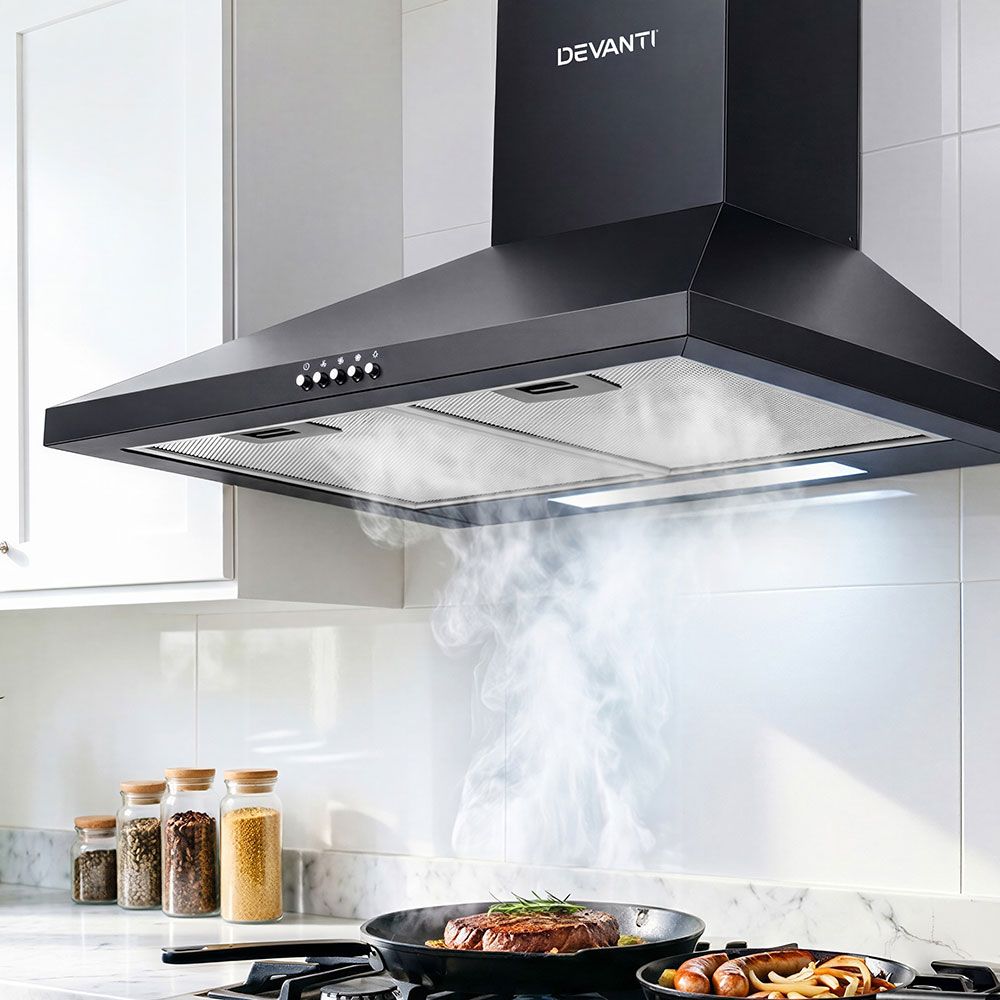 Pyramid Range Hood 600mm 60cm Kitchen Canopy Black RH