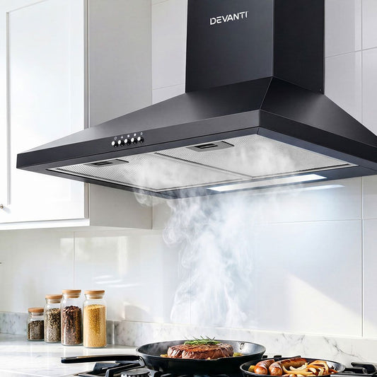 Pyramid Range Hood 600mm 60cm Kitchen Canopy Black RH
