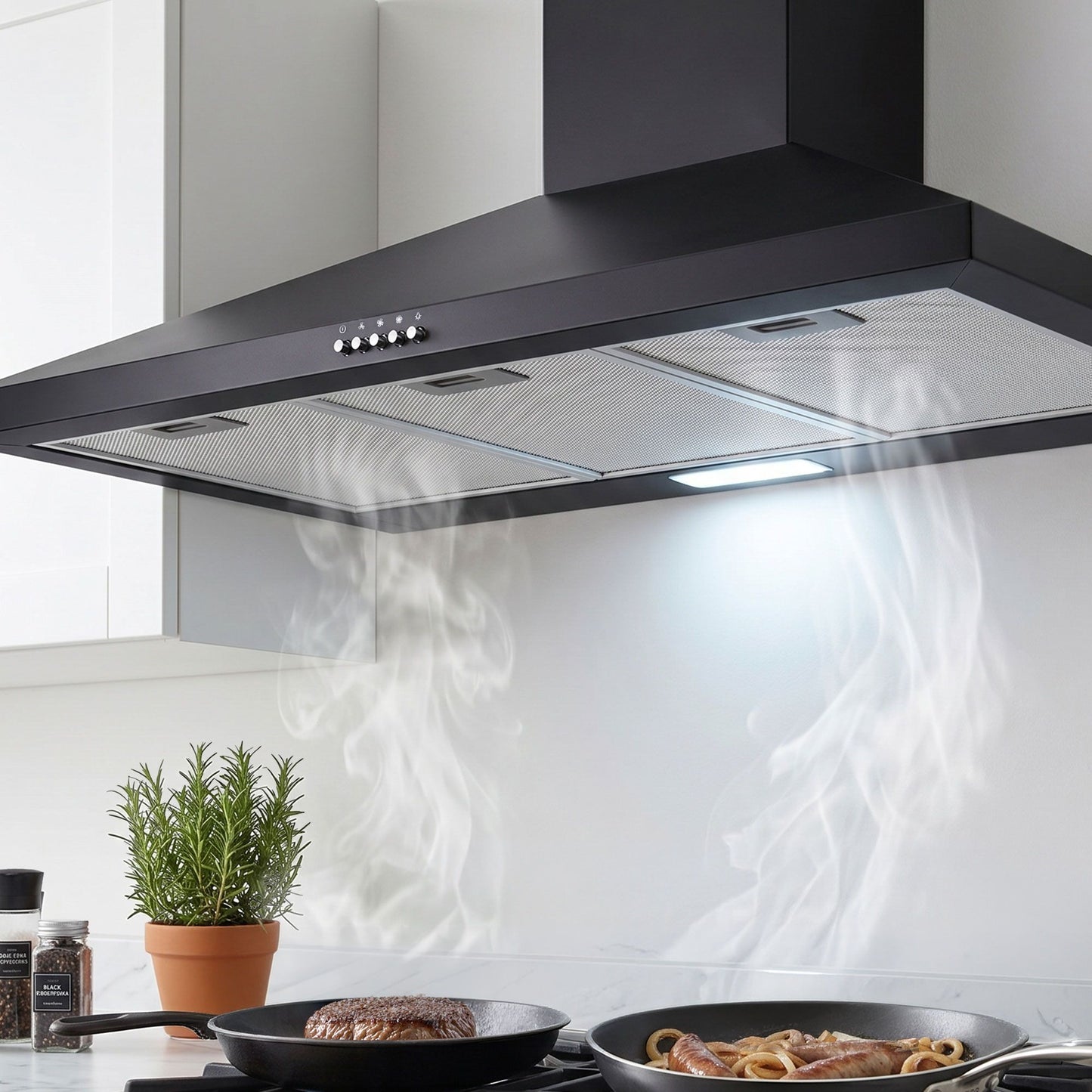 Range Hood 90cm 900mm Kitchen Canopy LED Light