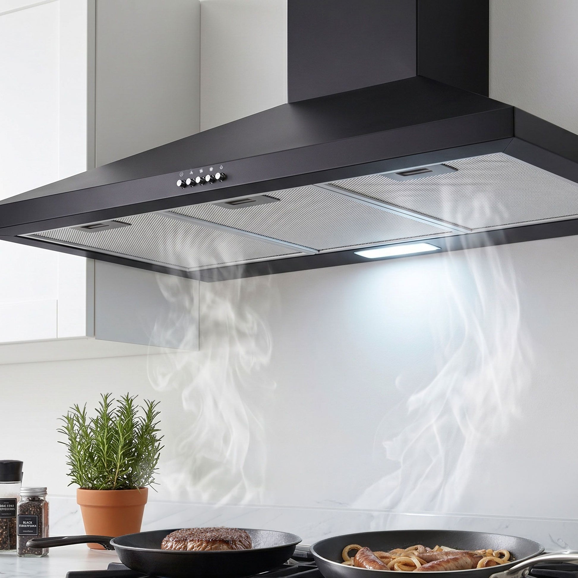 Range Hood 90cm 900mm Kitchen Canopy LED Light