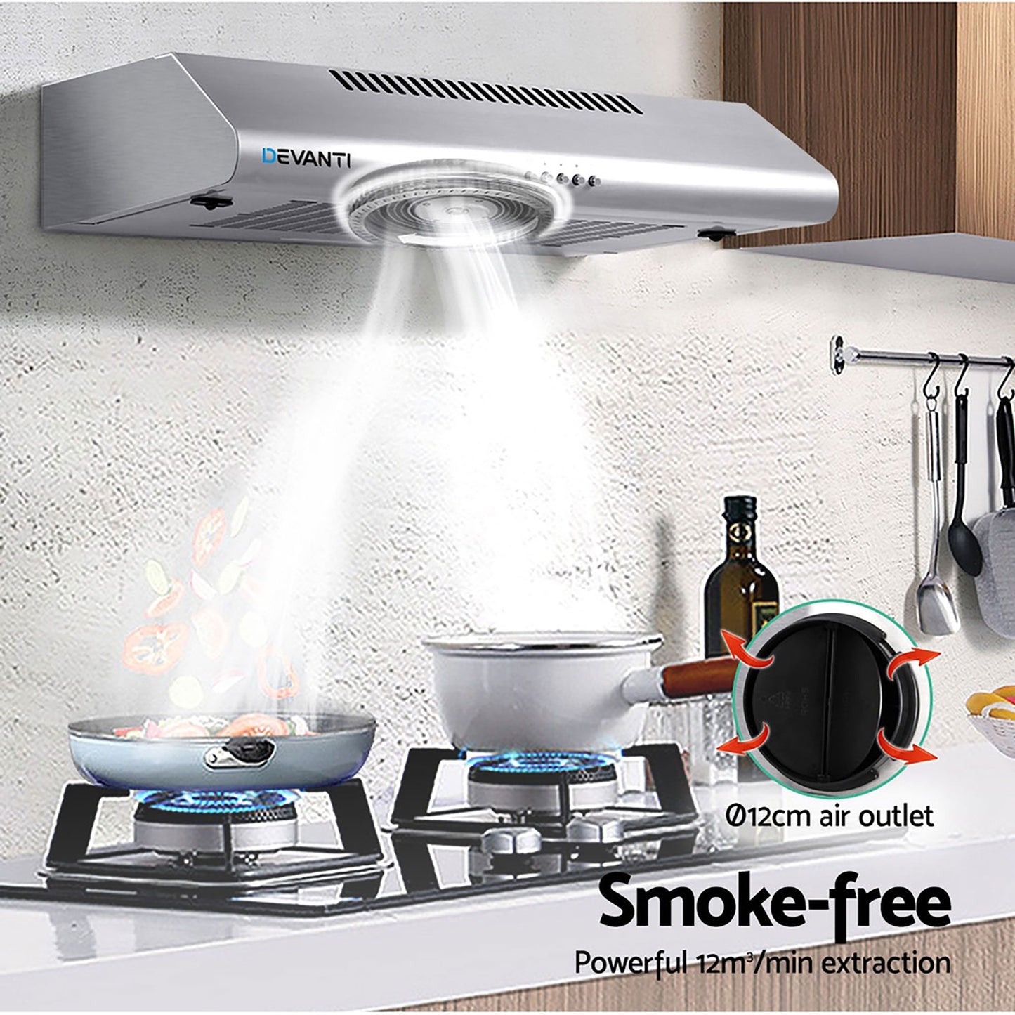 Hood Stainless Steel Kitchen Canopy 60cm 600mm Fixed Range