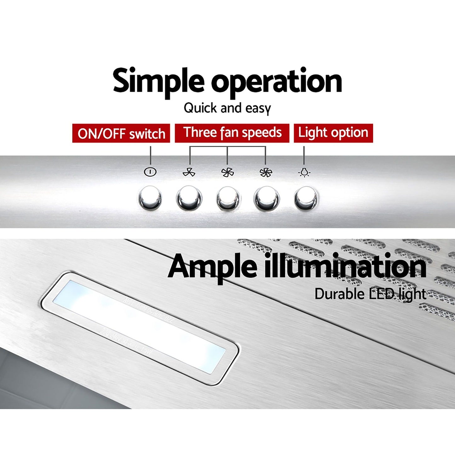 Stainless Steel Fixed Range Hood Kitchen Canopy 60cm 600mm