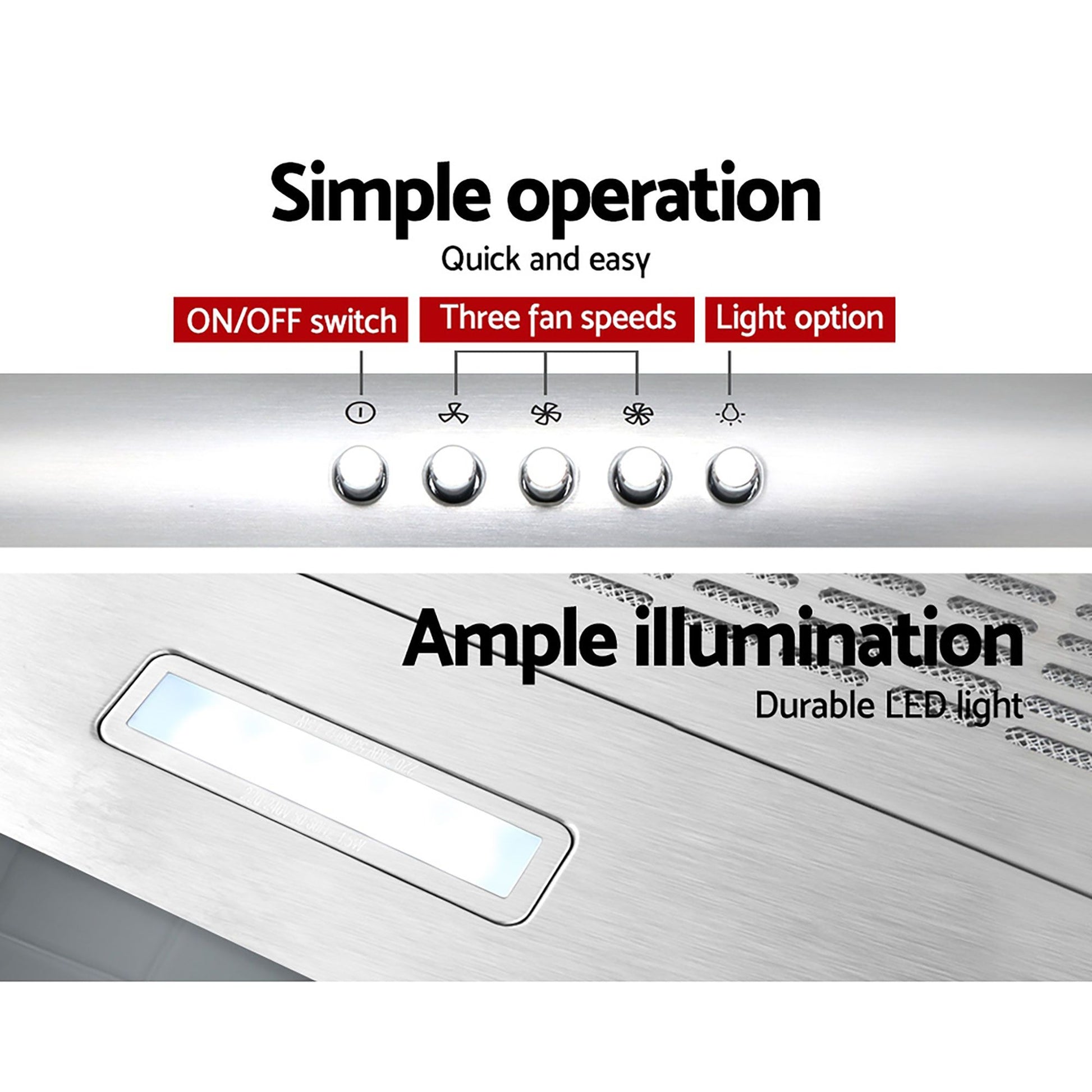 Stainless Steel Fixed Range Hood Kitchen Canopy 60cm 600mm
