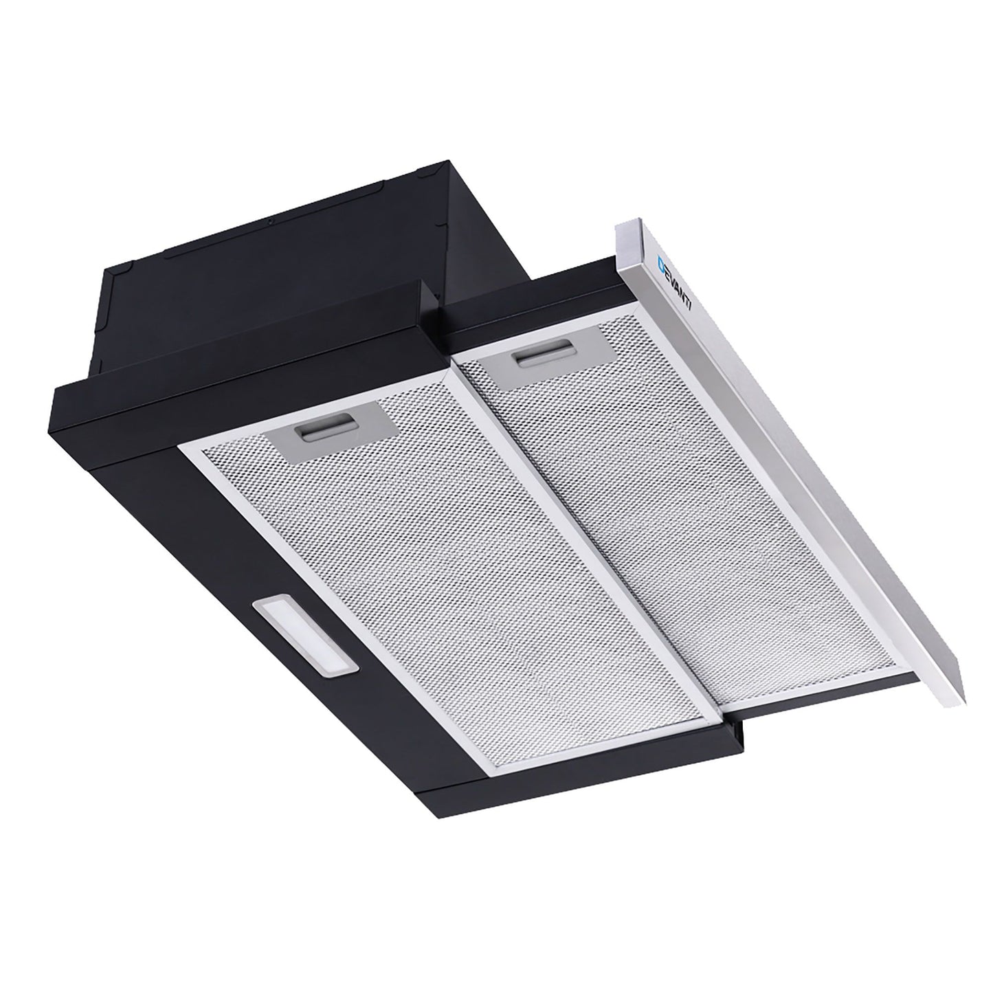 Black steel 60cm range hood stainless with handles, panels and accessory pieces