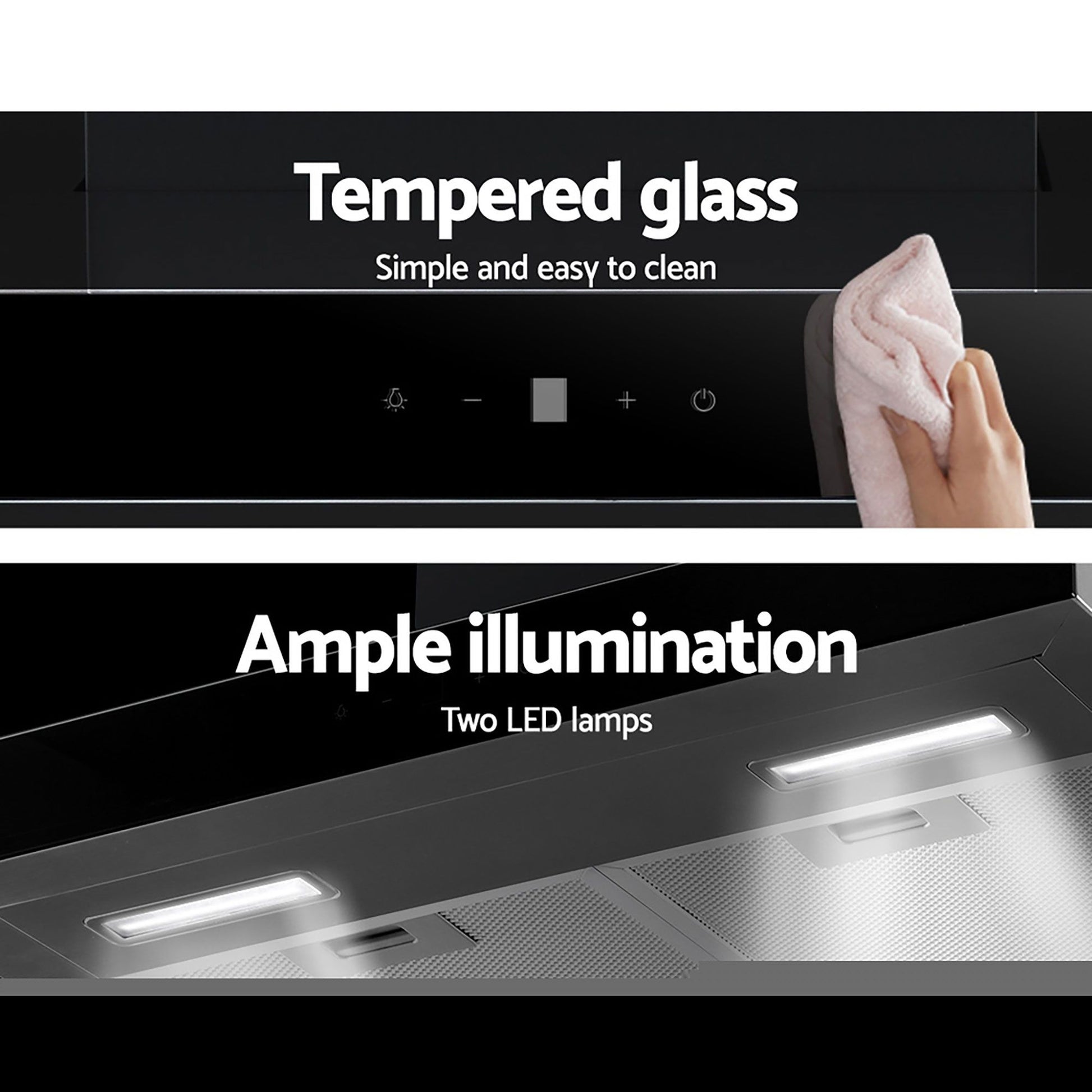 600mm Stainless Steel Glass Kitchen Canopy 60cm Rangehood
