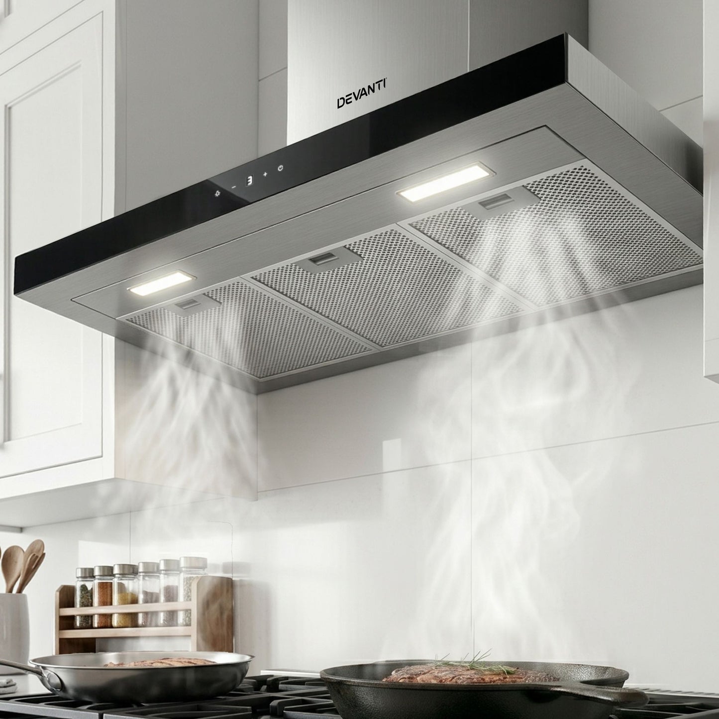 Range Hood 900mm Rangehood 90cm Stainless Steel Glass
