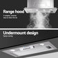 Range Hood Undermount Built In Stainless Steel Canopy 52cm