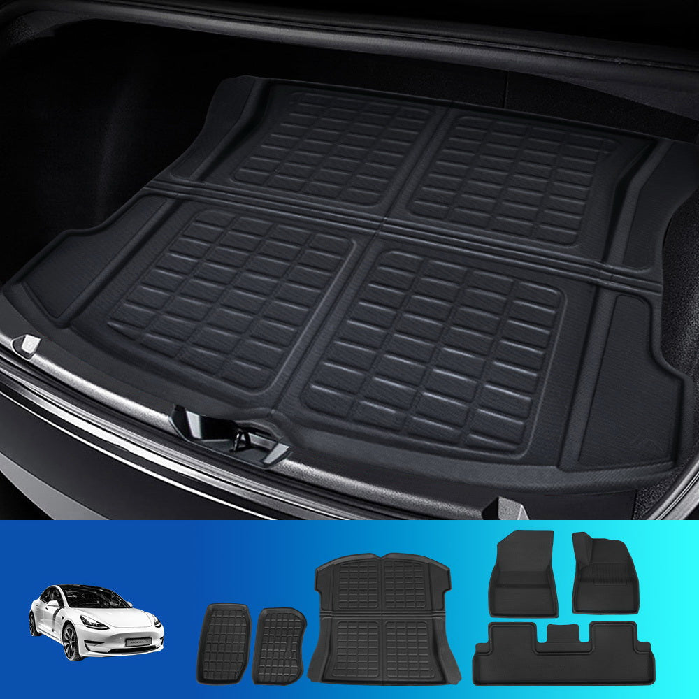 Car Rubber Floor Mats for Tesla Model 3 Trunk Toolbox Cargo Mat Carpet