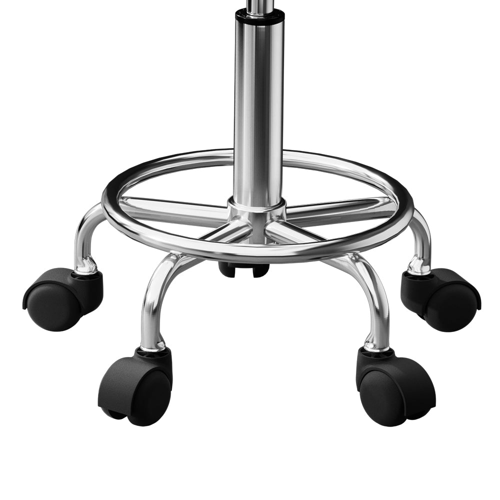 Salon Stool Swivel Height Adjustable Round Barber Spa Chair PU Black