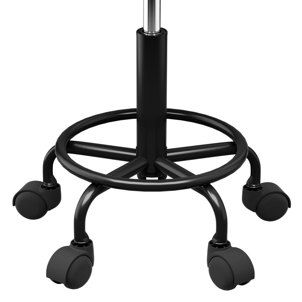 Salon Stool Swivel Height Adjustable Square Barber Spa Chair PU Black