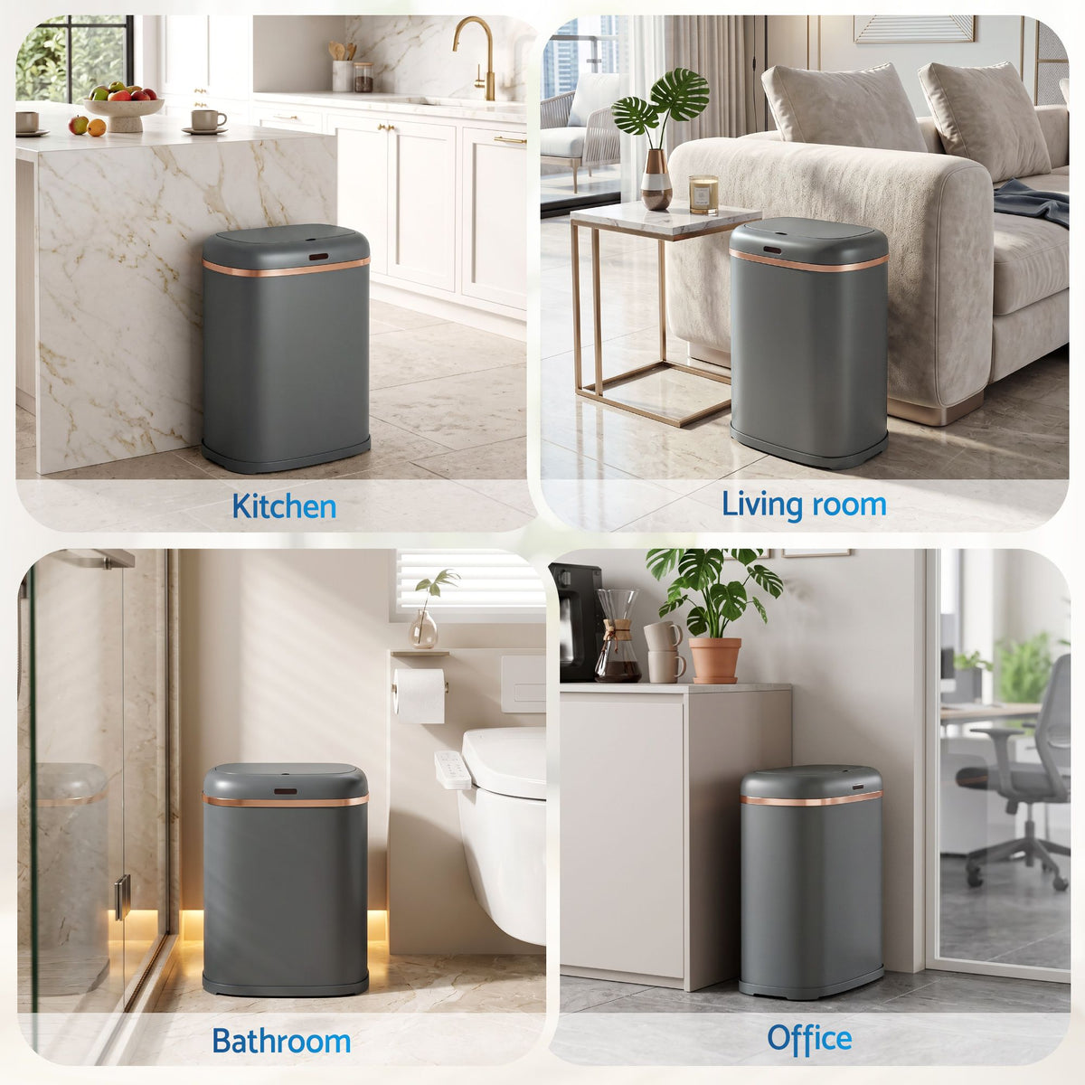 Motion Sensor Bin 38L Rubbish Automatic - Grey