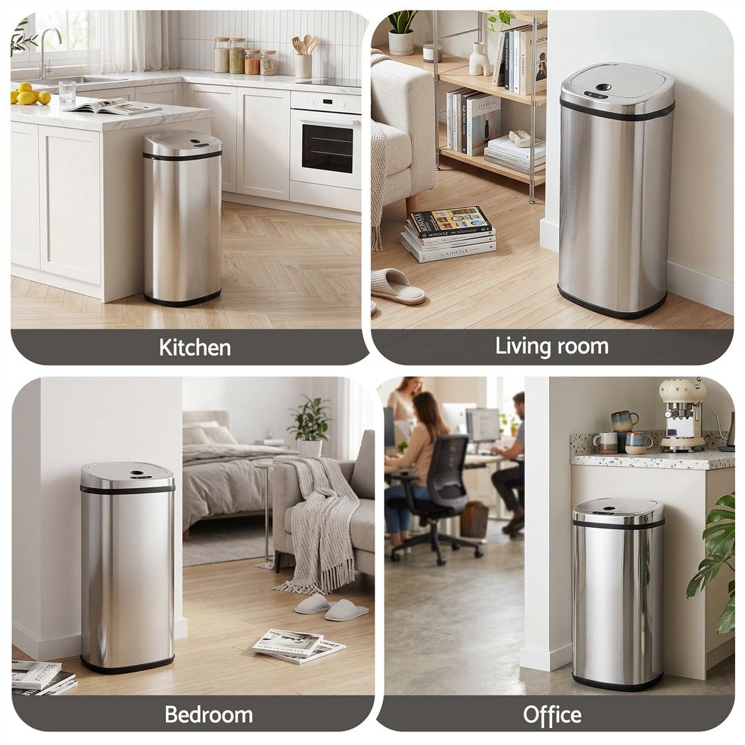 Motion Sensor Rubbish Bin 50L Stainless Steel