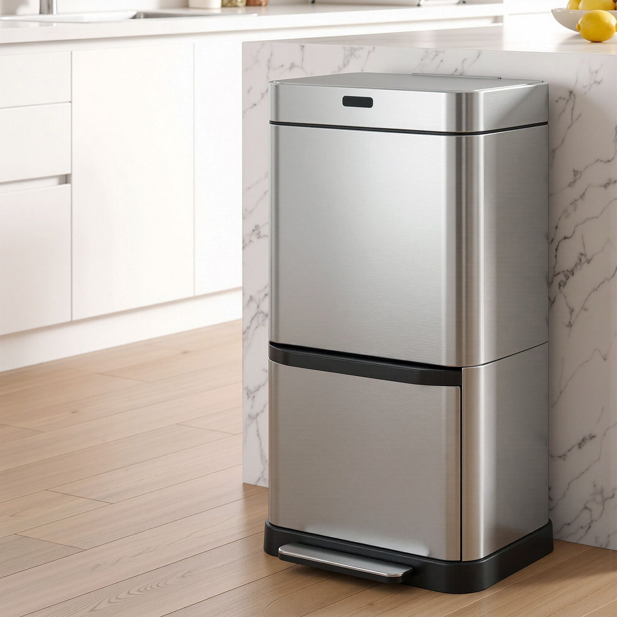 Motion Sensor Bin 70L Pedal Automatic - Silver