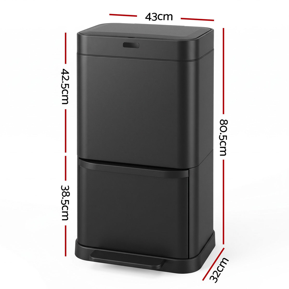 Motion Sensor Bin 70L Pedal Automatic - Black