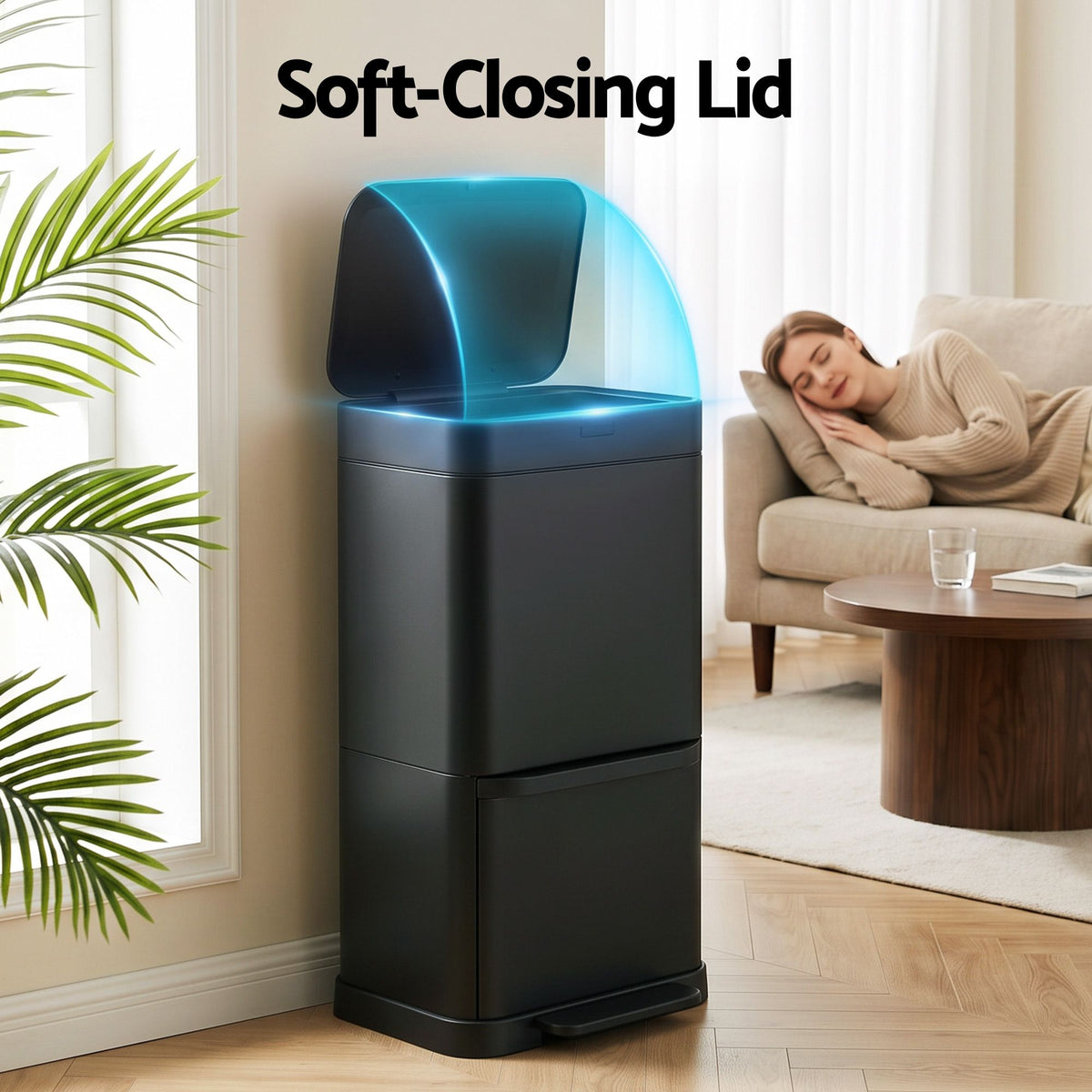 Motion Sensor Bin 70L Pedal Automatic - Black