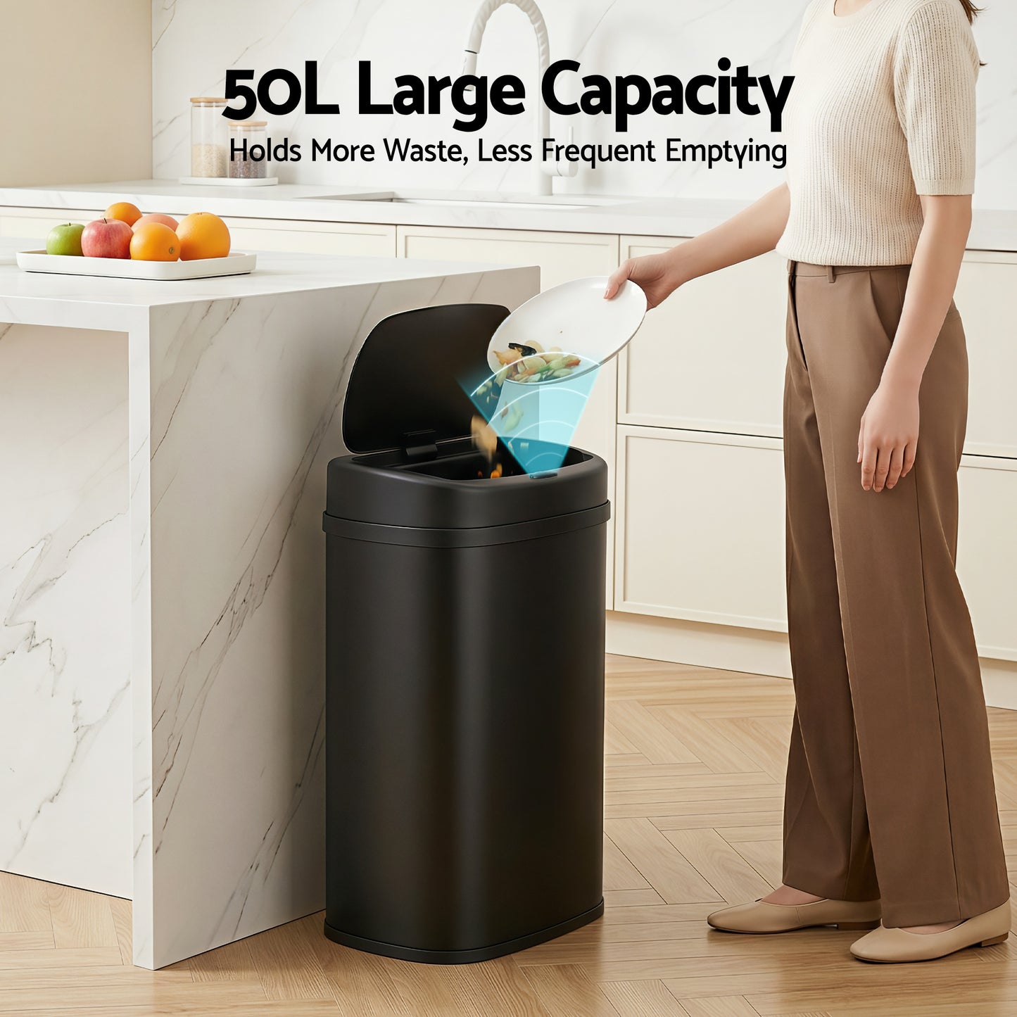 Sensor Bin Motion Rubbish Automatic 50L - Black