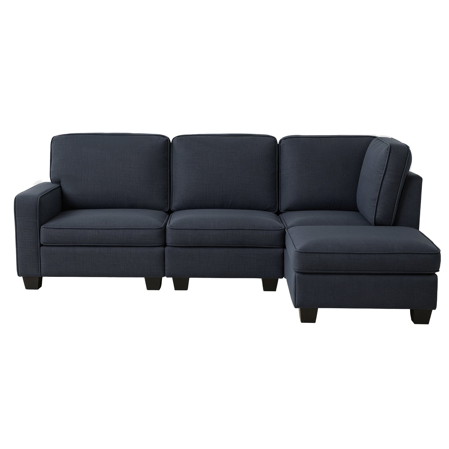 Seater Chaise Chair Couch Fabric Dark Grey Sofa Lounge Set