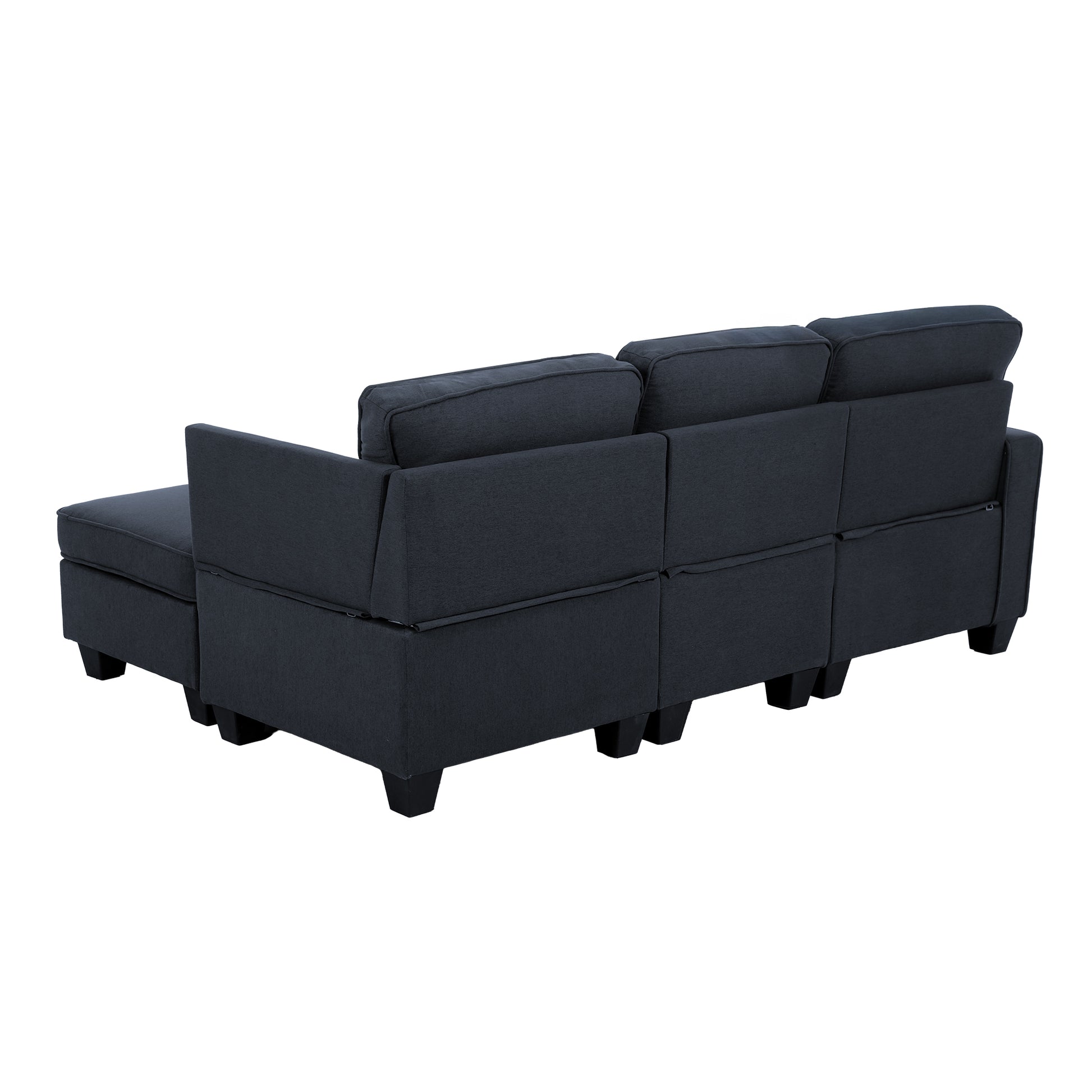Sofa Lounge Set Seater Couch Fabric Dark Grey Sbed Abce