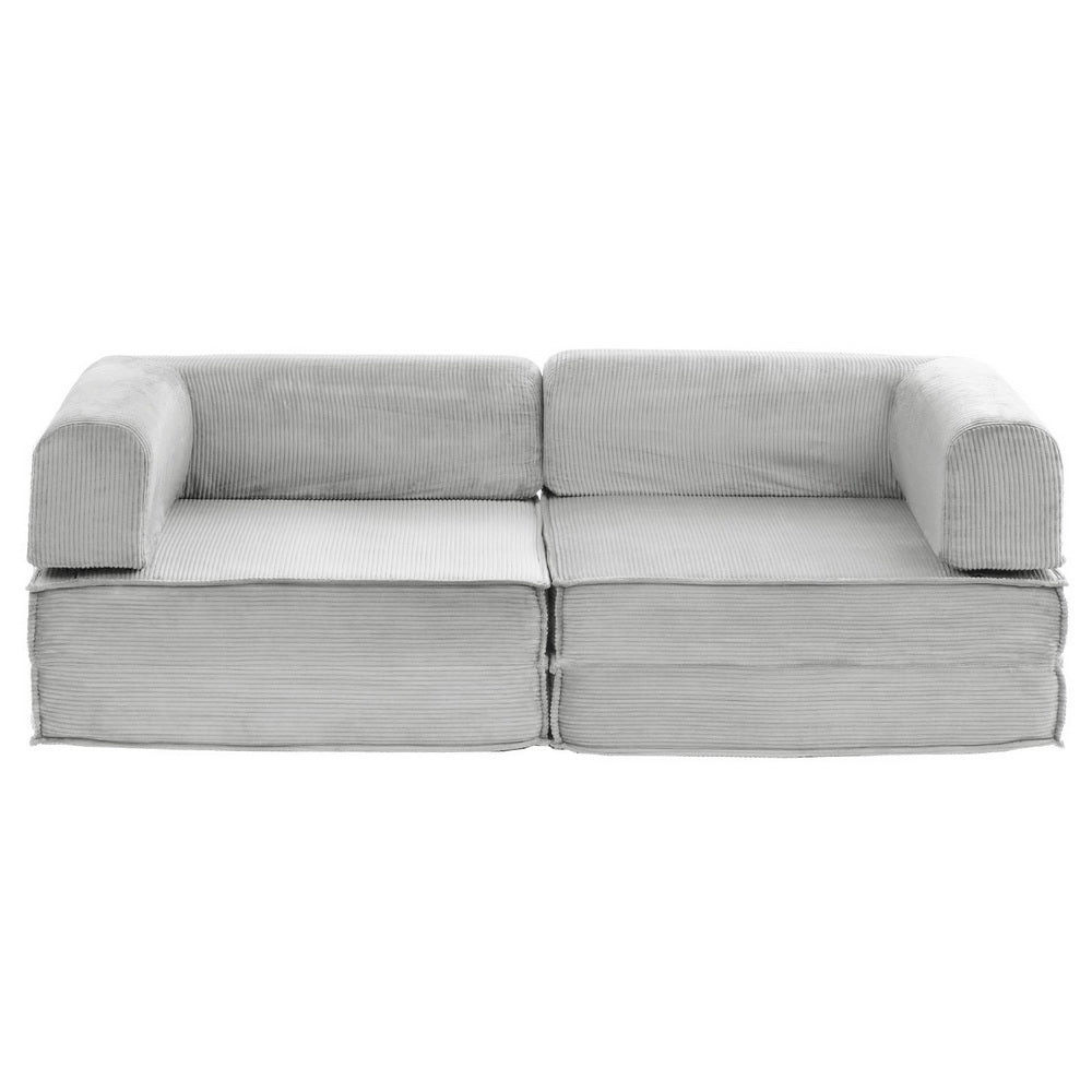 Grey Convertible Folding Sofa Bed