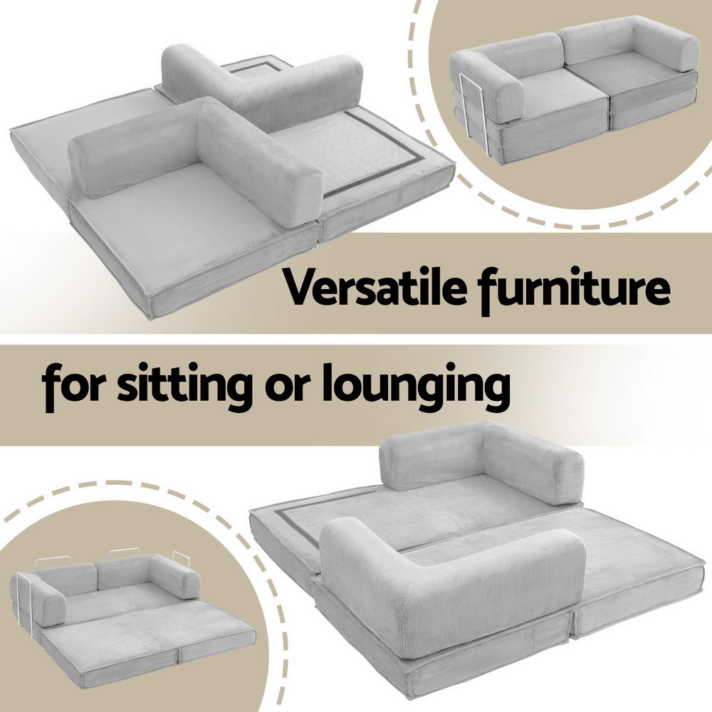 Folding sofa bed with convertible