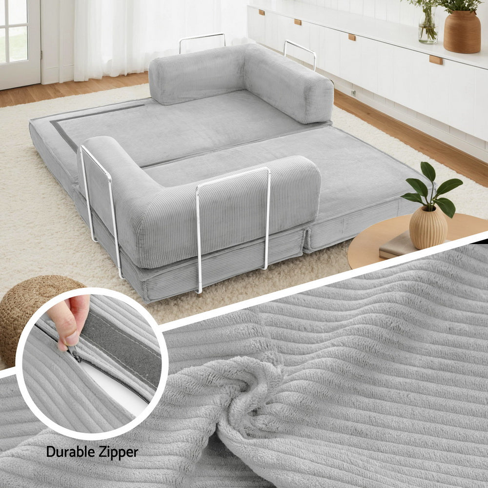 Grey bed convertible folding with sofa