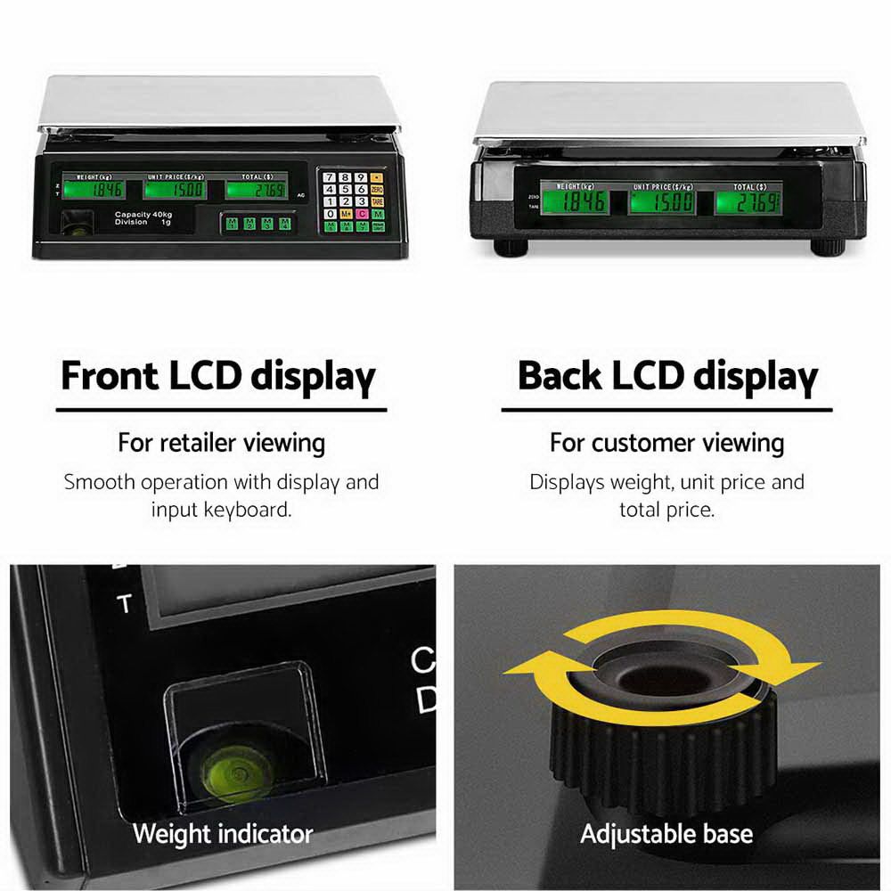 Digital Kitchen Scale 40KG Electronic Scales Shop Market Commercial
