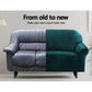 Sofa Cover Couch Covers 3 Seater Velvet - Agate Green