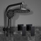 Rain Shower Head Taps, 9″ Round Handheld High‑Pressure, Black