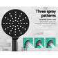 Rain Shower Head Taps, 9″ Round Handheld High‑Pressure, Black