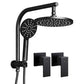 Rain Shower Head Taps, 9″ Round Handheld High‑Pressure, Black