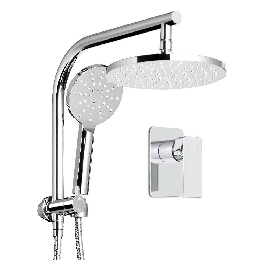 Rain Shower Head Mixer, 9″ Round Handheld High‑Pressure, Chrome