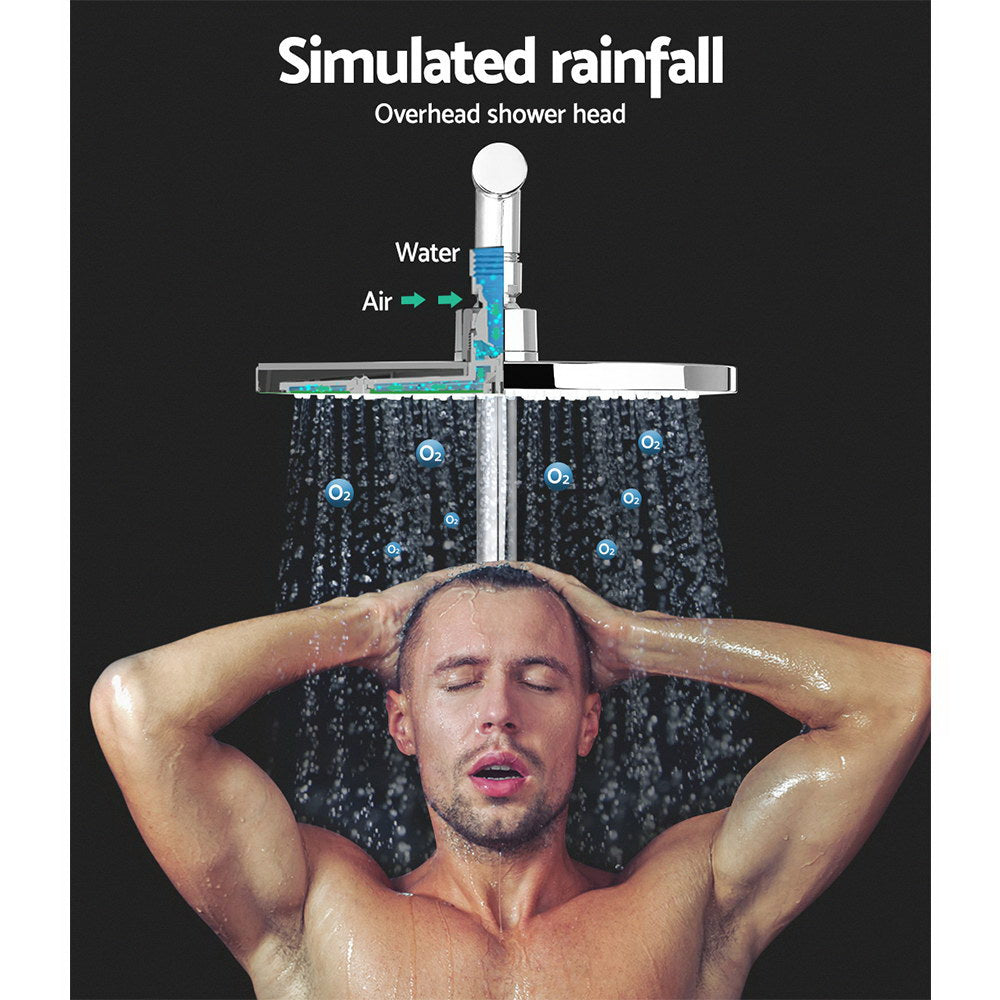 Rain Shower Head Mixer, 9″ Round Handheld High‑Pressure, Chrome