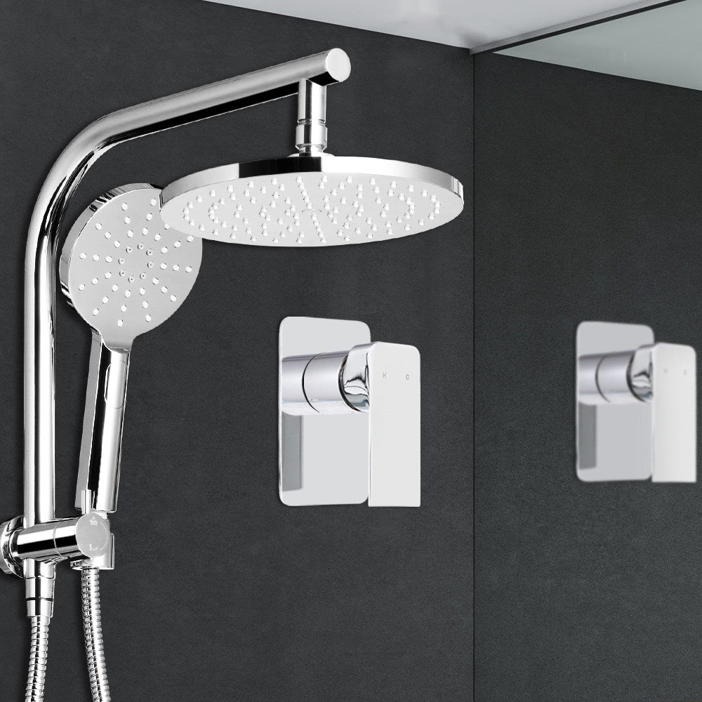 Rain Shower Head Mixer, 9″ Round Handheld High‑Pressure, Chrome