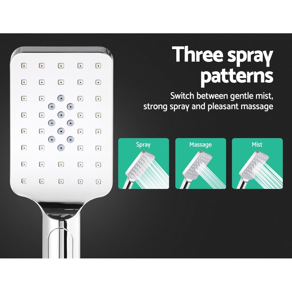 Rain Shower Head Set 10'' Round Handheld High Pressure Wall Chrome
