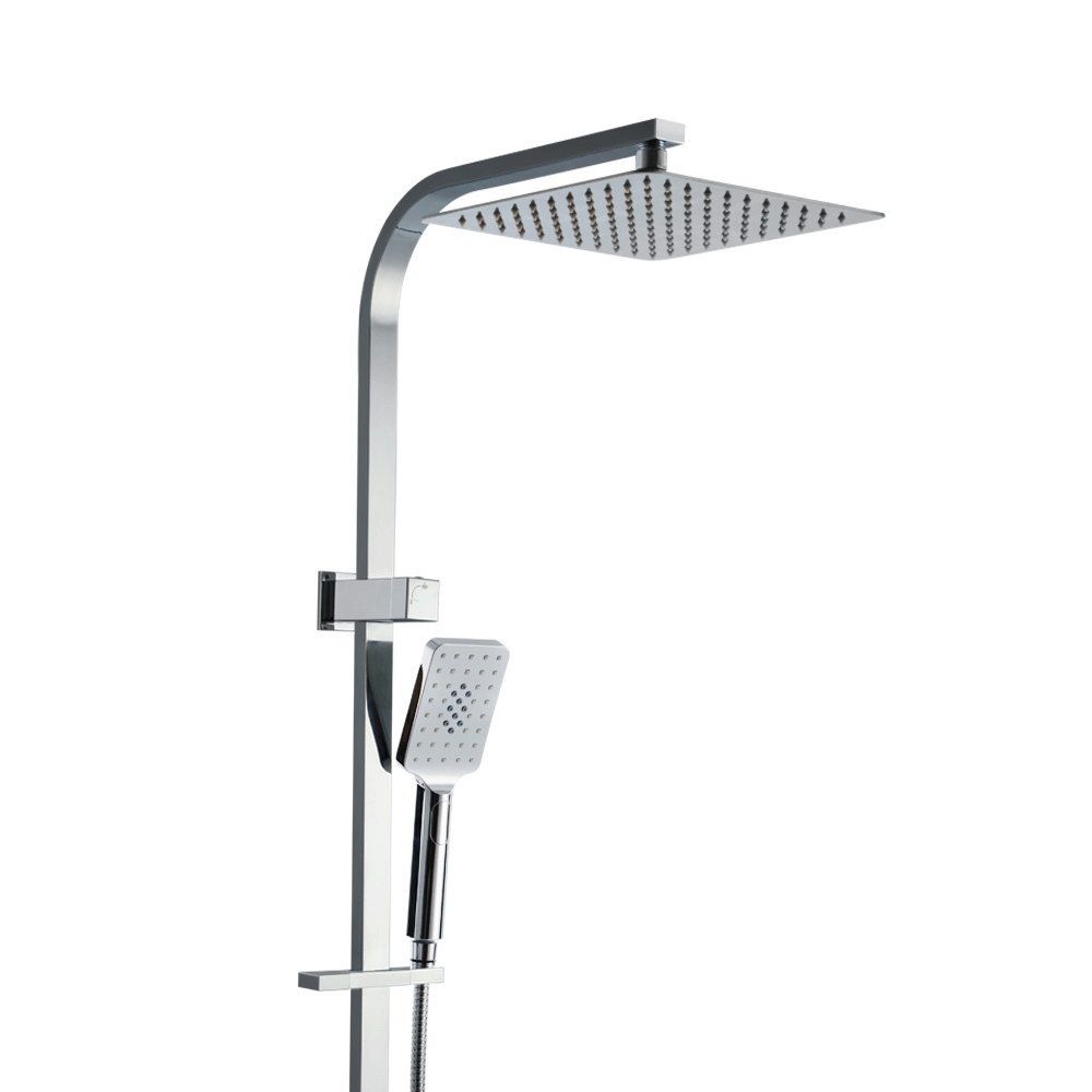 Rain Shower Head Set 10'' Round Handheld High Pressure Wall Chrome