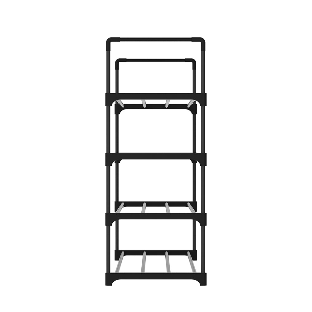 Shoe Rack Stackable 4 Tiers 80cm Shoes Shelves Storage Stand Black