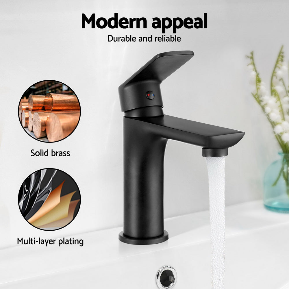 Bathroom Mixer Tap Basin Taps Vanity Brass Faucet Kitchen Sink Swivel - Black