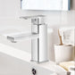 Silver brass bathroom basin mixer tap