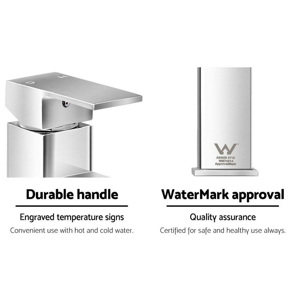 Basin Mixer Tap Faucet Bathroom Vanity Counter Top Standard Brass - Silver