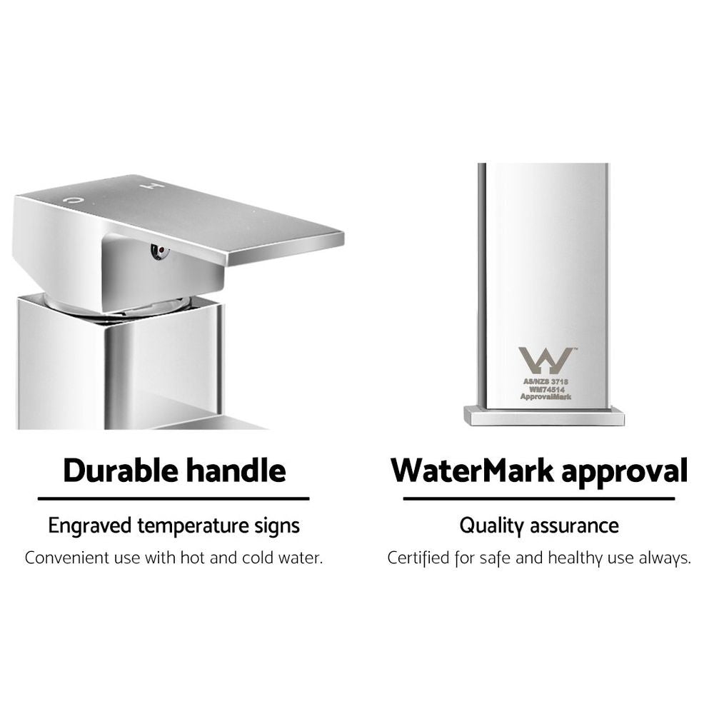 Basin Mixer Tap Faucet Bathroom Vanity Counter Top Standard Brass - Silver